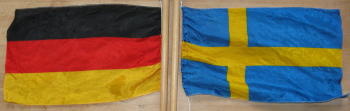 Deutsche und schwedische Fahne Deutsche und schwedische Fahne