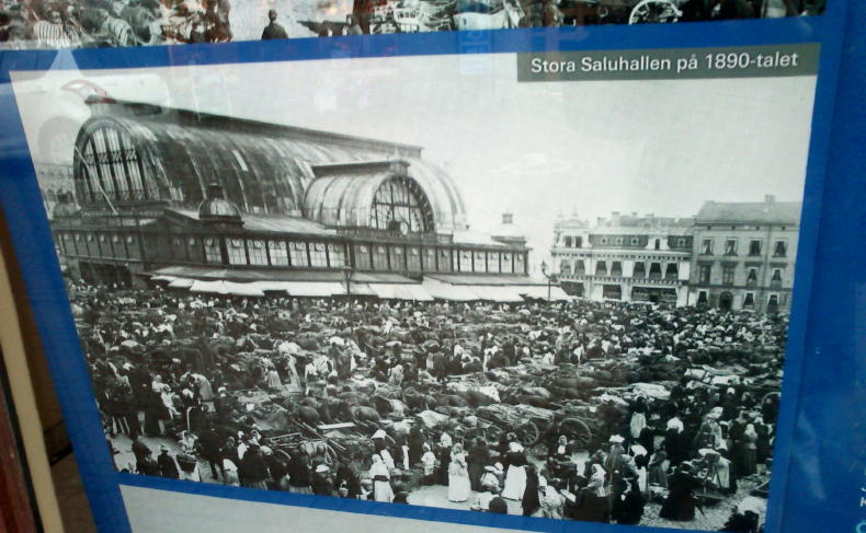 Ein altes Bild der Stora Saluhallen in Göteborg
