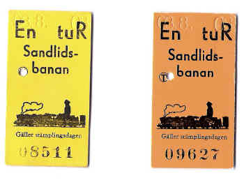 Eisenbahnfahrkarten Sandlidsbanan
