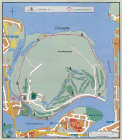 Wanderweg im Zentrum von Mora: Sandängarna
