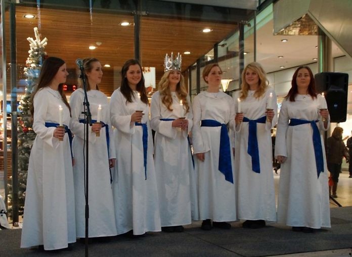 Lucia in Schweden, am 13. Dezember